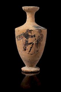 * An Attic Black-Figured Lekythos Height 5 inches.
