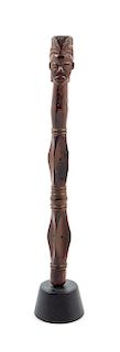 An African Wood Staff Height 14 1/2 inches.