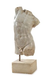 A Continental Marble Torso Height overall 31 1/2 inches.