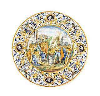 An Italian Majolica Charger Diameter 24 1/2 inches.