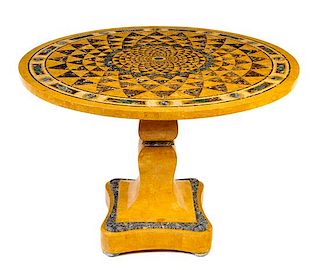 An Italian Specimen Marble Center Table Height 33 x diameter of top 40 inches.