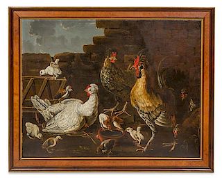 Continental School, (19th Century), Landscape with Fowl