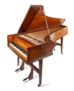 A Continental Mahogany Pianoforte Width of case 42 1/2 inches.