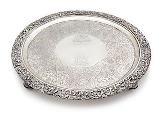 A Scottish George III Silver Salver, George McHattie, Edinburgh, 1819, the rim with repousse berry, floral and foliate decoratio
