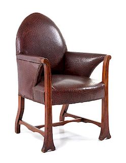 An Art Deco Mahogany Chair Height 38 1/4 inches.