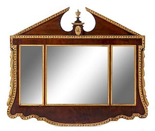A George II Style Parcel Gilt Mahogany Mirror Height 43 x width 50 1/2 inches.
