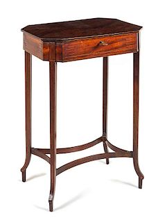 A George III Mahogany Work Table Height 29 3/4 x width 19 1/8 x depth 13 inches.