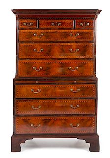 A George III Mahogany Chest-on-Chest Height 77 x width 46 x depth 21 inches.