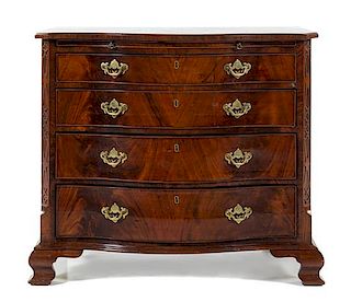 A George III Mahogany Bachelor's Chest Height 30 1/2 x width 33 3/4 x depth 21 3/4 inches.