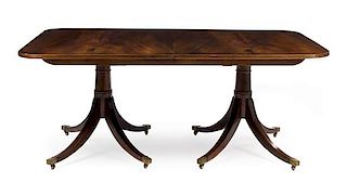 * A George III Mahogany Extension Table Height 29 1/2 x width 70 x depth 35 inches (closed).