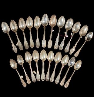 Assorted Coin & Sterling Silver Spoons
