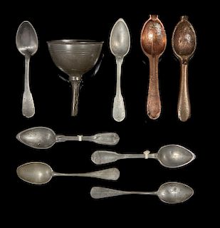 Brass Pewter Spoon Molds & Pewter Spoons