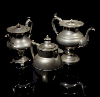 Assorted Pewter Coffee Pots & Pitcher