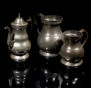 Pewter Measures and Coffee Pot