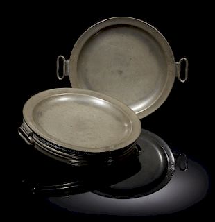 Two Pewter Warming Plates, James Dixon & Sons