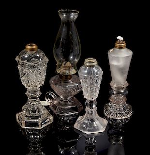 Four Glass Oil Lamps