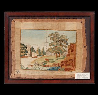 1801 Silk Needlework Landscape