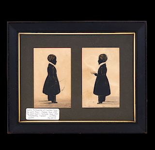 19th c Silhouette Portraits of Coulter Brothers