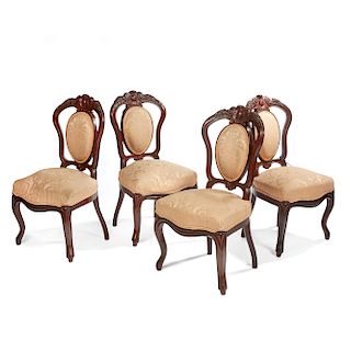 Four 19th c Rococo Revival Chairs