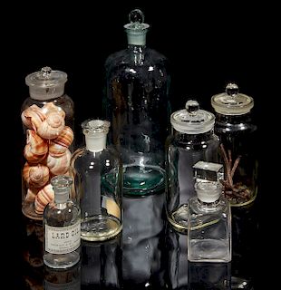 Seven Assorted Glass Jars