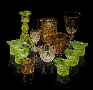 Assorted Colored Pressed Glass