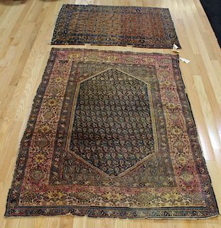 Lot Of 2 Antique And Finely Hand Woven Area Carpet