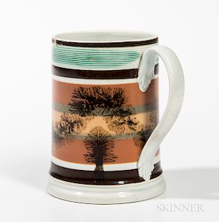 Mocha Pearlware and Slip-decorated Pint Mug