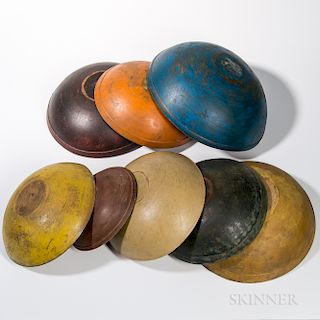 Eight Turned and Painted Bowls