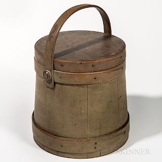 Gray-painted Lidded Pail