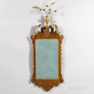 Chippendale Mahogany Veneer and Parcel-gilt Mirror