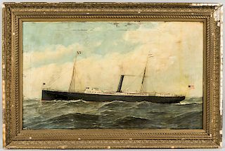 Antonio Nicolo Gasparo Jacobsen (Danish/American, 1850-1921)  Portrait of the Steamship New York