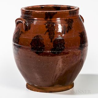 Manganese-decorated Redware Jar