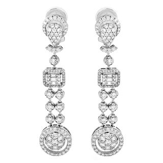 4.0ct TW Diamond and 18K Gold Earrings