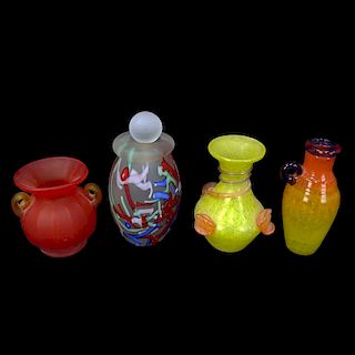 Four (4) Vintage Murano Art Glass Miniature Vases