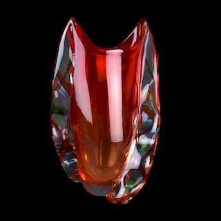 Formia for Murano Italian Art Glass Free Form Vase