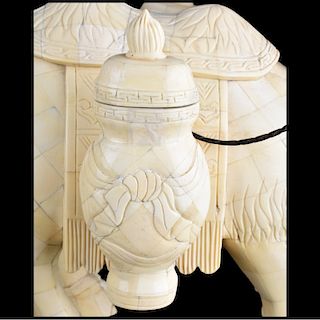 Pair of Chinese Tang Style Tessalated Bone Camel