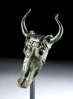 Greek Cypriot Bronze Bull Skull Applique