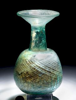 Choice Roman Glass Flask w/ Thin Ribs