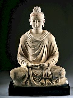 Gorgeous Gandharan Stucco Seated Buddha Shakyamuni