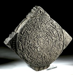 Important Aztec Volcanic Stone Solar Disc, ex-Arte