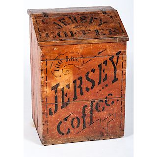 Jersey Coffee Painted Wood Bin