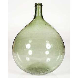 Olive Glass Demijohn Bottle