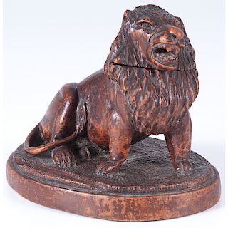 Black Forest-style Lion Inkwell
