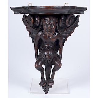 Black Forest-style Carved Wall Bracket