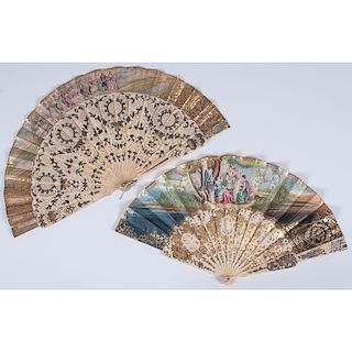 French Gilt-Decorated Fans