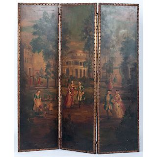 Painted Canvas Room Divider