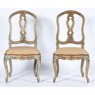 Italian Rococo-style Painted Side Chairs