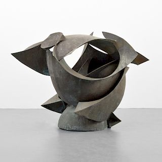 Large Richard Kamm Bronze Abstract Sculpture