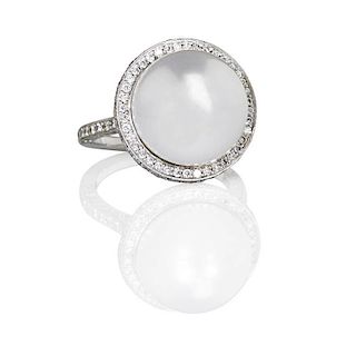 SOUTH SEA PEARL AND DIAMOND RING BY IRIDESSE