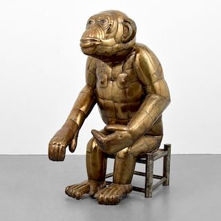 Large Sergio Bustamante Monkey Sculpture